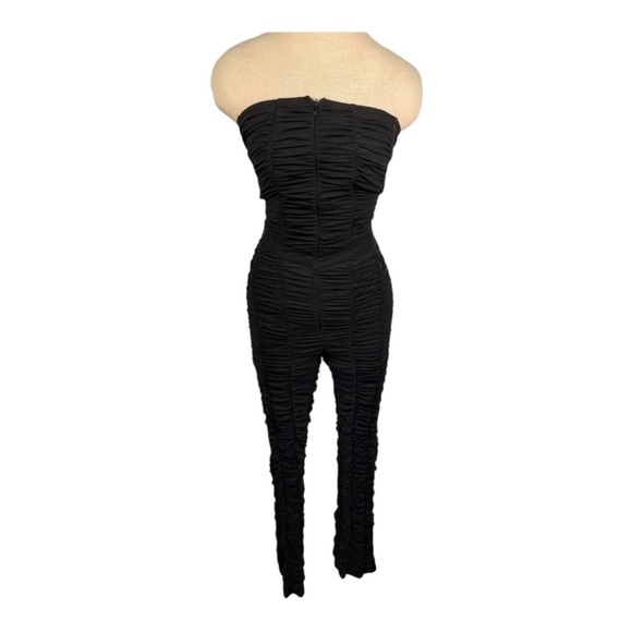 I.AM.GIA Ophelia Black Mesh Ruched Strapless Bodycon Jumpsuit NWT Size S - Picture 11 of 13